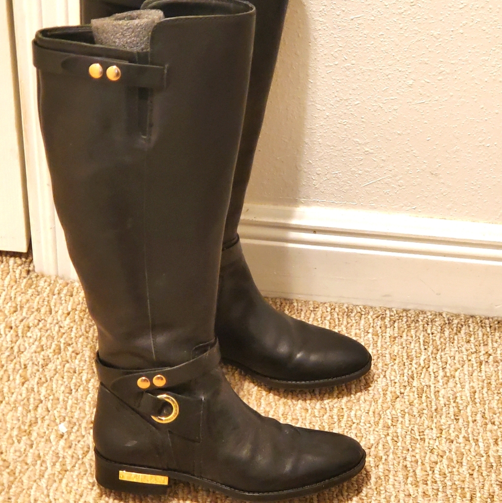 Vince Camuto black leather boots